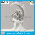 moon shaped white star couple ceramic wedding decoration 2014